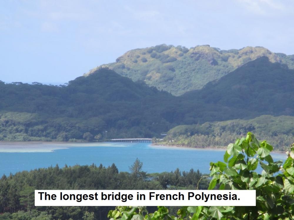 The longest bridge in French Polynesia.